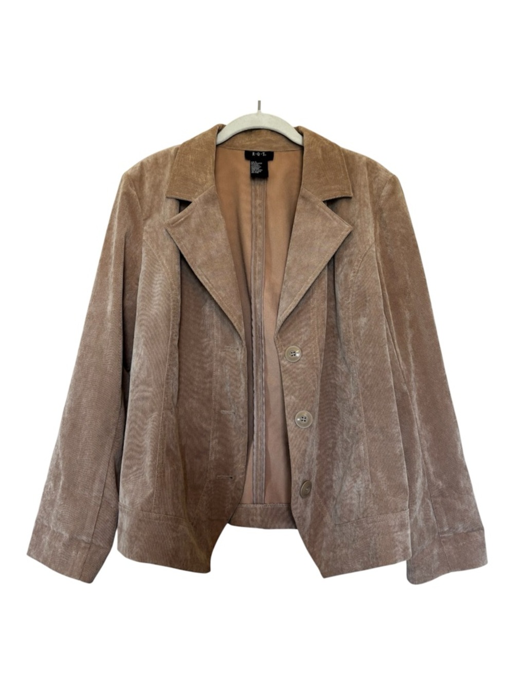 R.Q.T.  Women's Tan Corduroy Blazer Style Jacket size L